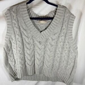 Women's Alter'd State Winston Sweater Vest in Gray Size S Knit Boho 80's Baggy